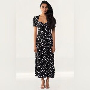 NWT Bardot Millie Spot Polka Dot Midi Slit Dress